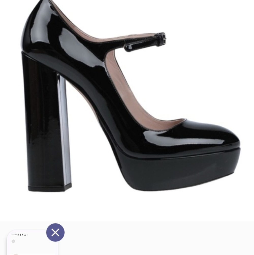 Black Patent Ankle Strap Platform MaryJane 7"chunk heels 9.5 brand new - Picture 8 of 9